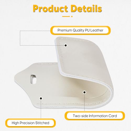 Image of Travelambo 4 Pack Leather Luggage Tags for Suitcases Travel Labels (Ivory)