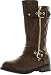 Little Girls New Knee High Flat Riding Boots Shoes, Brown, Little Kid 13