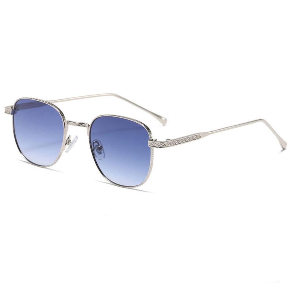 Lunettes de soleil petit format carré polygone monture métal