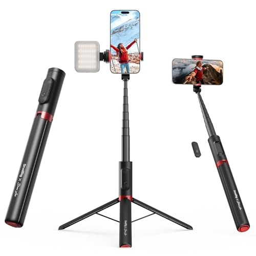 SmallRig x Drex Lee Boom Selfie Stick ST30 Lite, 57.9' Automatic Tripod Stand with Remote and Cold Shoe Mount, for iPhone, for Android, Video Recording, Travel, Vlogging, Black 5292