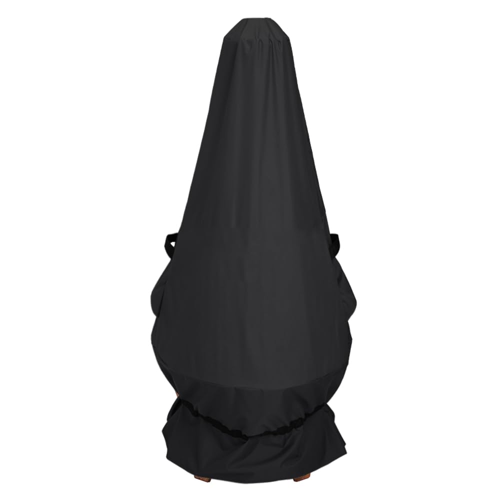 6-Foot Large Chiminea Outdoor Fireplace Cover Waterproof Heavy Duty Tall Round Steel Wood Burning Chimnea Cover-image-10