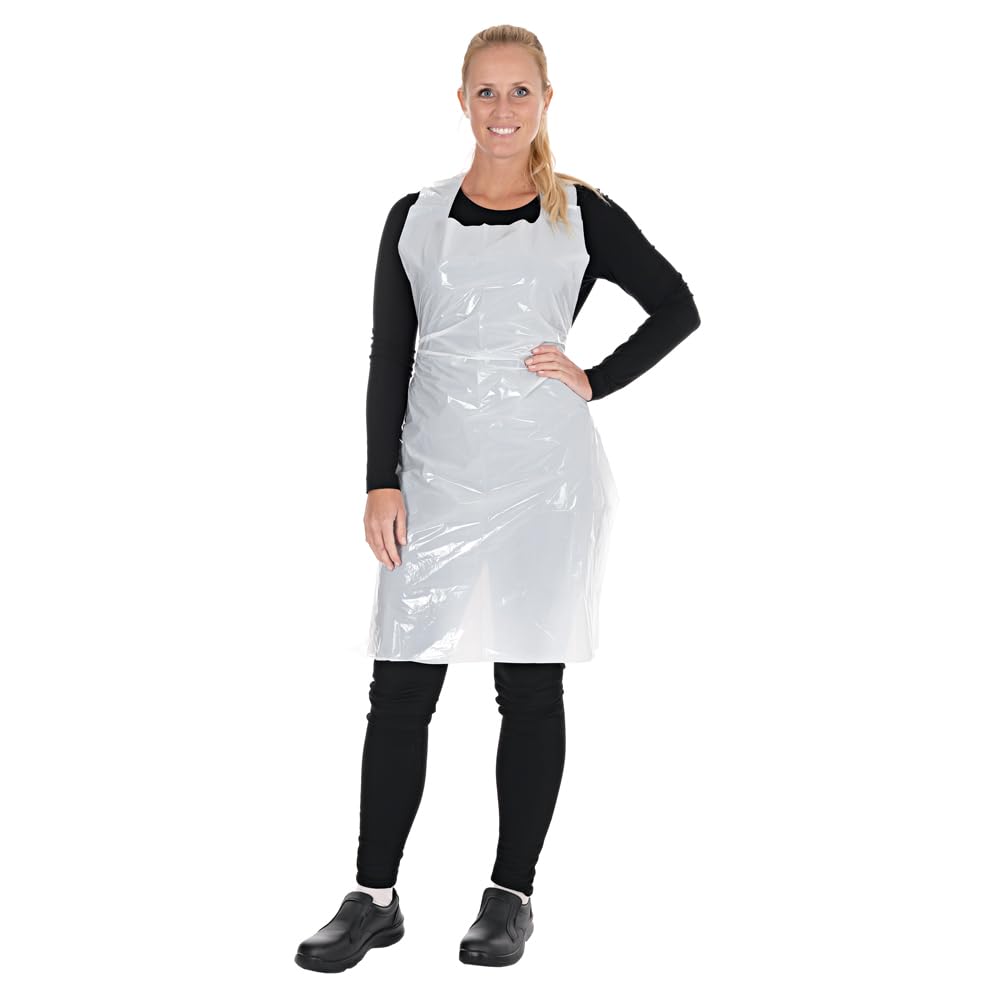 Franz Mensch 1000 Stück Hygostar Einwegschürzen im Beutel ca. 25 my | LDPE, weiß, 25my, L: 110cm, B: 75cm, Karton, Einwegschürzen, Plastikschürzen, Einmalschürzen