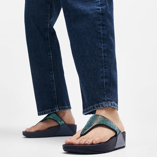 Image of FitFlop Lulu Crystal Embellished Toe-Post Sandals