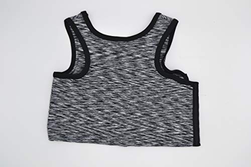 BaronHong Tomboy Trans Lesbian Cotton Chest Binder Plus Size Short Tank Top with Stronger Elastic Band(LightGray,S)