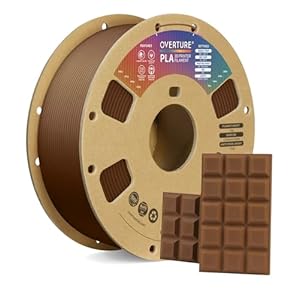 OVERTURE Filament PLA 1.75mm Aufgerüstet, 3D Drucker PLA Filament 1kg Spule (2.2 LBS), Maßgenauigkeit +/- 0.02mm, (Schokolade)