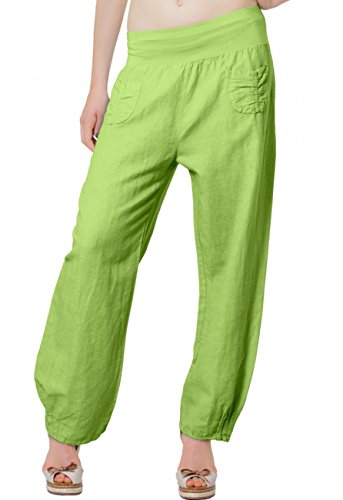 Caspar KHS006 Donna Pantaloni di Lino