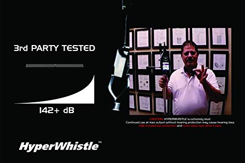 Hyperwhistle The Original Worlds Loudest Whistle Up To 142Db Loud, Very Long Range, For Referee, Coaches, Instructors, Sports, Teachers, Life Guard, Self Defense, Survival, Emergency Uses (Black) #TOP7