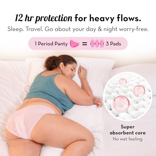 Image of Plush Anti-Bacterial Period Panty - Pack of 3 (15 Pcs) XL /XXL (85-130 cm) | B2G1 Free | Comfort High Waist Disposable Panties for Women Heavy Flow | Non-Bulky, Snug Fit | 12-Hour Protection | 360 Coverage, 100% Rash-Free | Ideal for Overnight Use