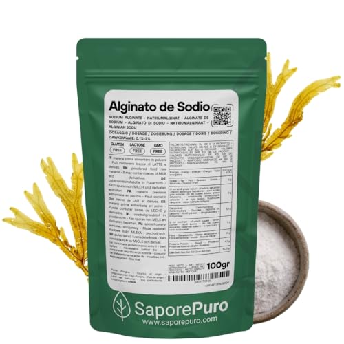 Saporepuro ALGINATO DE SODIO EN POLVO 100 gr - espesante y gelificante para alimentos