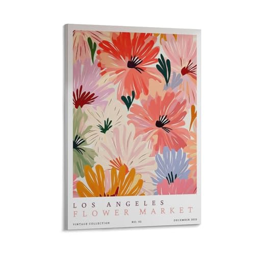 Poster Los Angeles Flower Market toile 40x60 cm pour salon