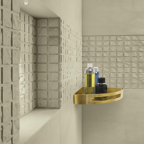 Gedy Nerva Porte-objets d'angle Or mat pour rituel bien-être - 3
