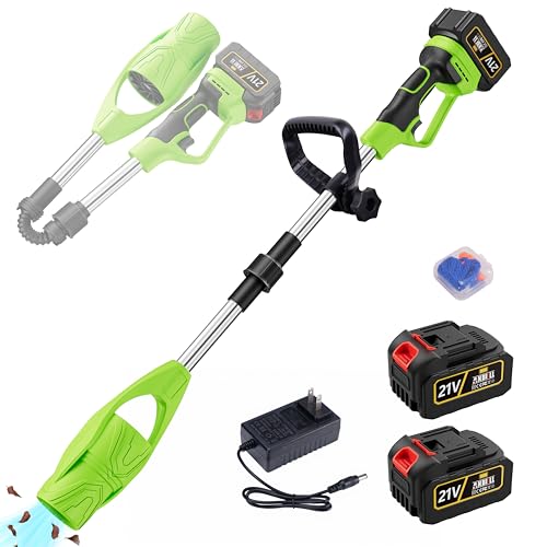 Anbull Soplador de Hojas Inalámbrico 180MPH 600CFM, Soplador Portátil Plegable 21V con 2 Baterías de 4000mAh, Tiempo de Funcionamiento de 30 Minutos, Liviano 3.3lb para Césped/Jardín/Patio (Verde)