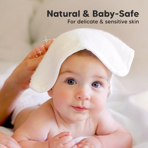 Image of 12-Pack Baby Washcloths, Soft Absorbent Washcloths for Face, Body (White)