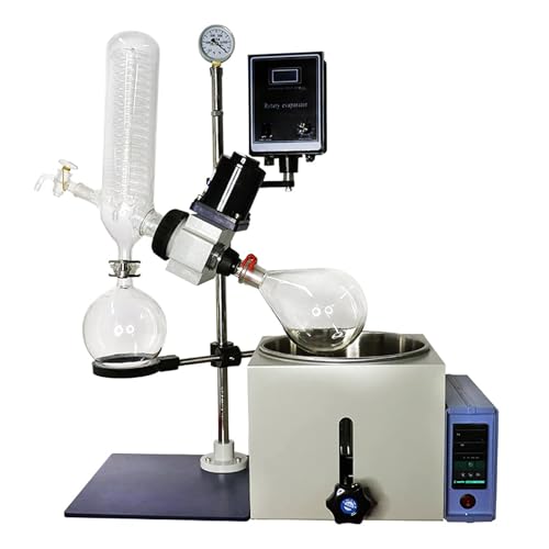 Bonxrdun - Bonxrdun Évaporateur Rotatif, flacon d'évaporation de 2 L, flacon de collecte de 1 L avec bain-marie, élévation manuelle - Rotavapor, Écran numérique, 0-120 tr/min