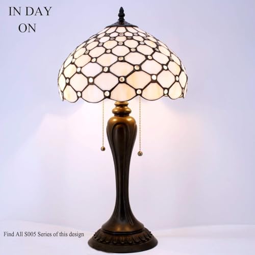 Image of WERFACTORY Tiffany Lamp 21 Inch Stained Glass Table Lamp Desk Reading Light