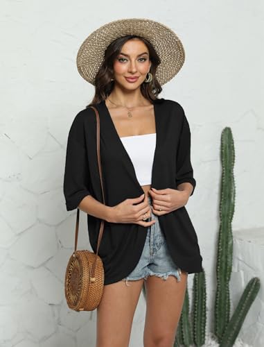 Yekaty Womens Summer Cardigan Lightweight Short Sleeve Kimono Cardigans Beach Vacation Cover up3