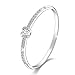 Menton Ezil Women Unique Elegant Jewelry "Princess" Swarovski Bangle Bracelets Silver Plated - Valentines Gifts for Her