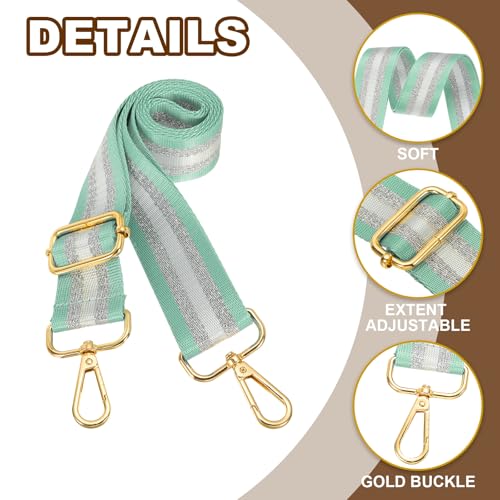 Image of PATIKIL Purse Strap, Wide Shoulder Strap Adjustable Crossbody Bag Straps Universal Replacement Shoulder Bag Belt for Women's Handbags Canvas Guitar Bag Backpack, Light Green