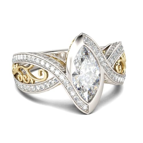 Bague vintage en argent Jeulia bicolore pour femme élégante