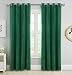 SINGINGLORY Green Velvet Curtains 52 x 84 Inch, Blackout Thermal Insulated Grommet Window Curtain 2 Panels Set for Bedroom and Living Room (W52 xL84, Dark Green)
