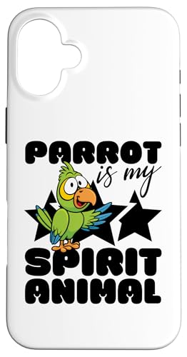 Parrot Is My Spirit �A�j�}�� �J���C�C���� �ʔ��� �I�E�� �X�}�z�P�[�X iPhone 16 Plus �p
