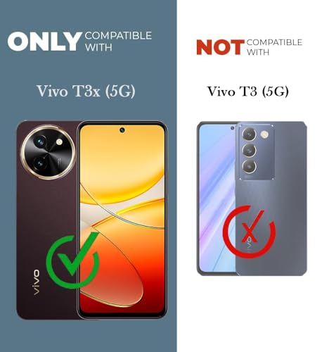 Image of Jkobi Lifetime Anti-Yellow MagSafe Compatible Clear Back Cover Case for Vivo T3X 5G (Sleek Hard Crystal | Shockproof and Camera Protection)