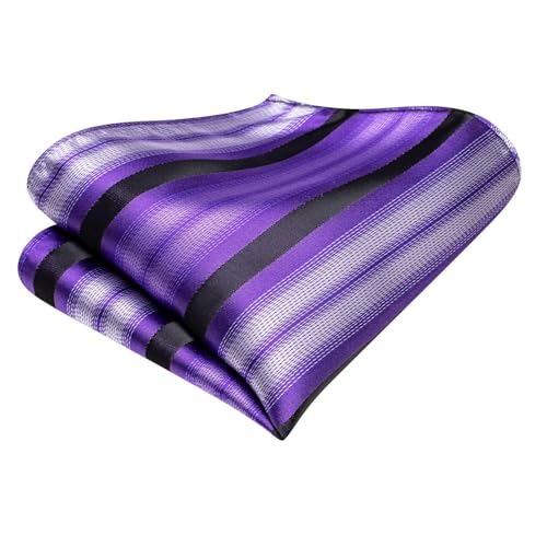 Image of Dubulle Mens Tie Set Solid Paisley Silk Striped Necktie for Men with Cufflinks Tie and Pocket Square
