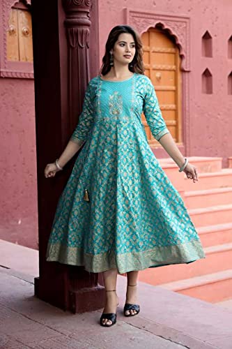 Image of A UNIQUE Women Embroidered Rayon Anarkali Kurta
