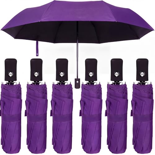 Parapluie de voyage violet Lot de 6 modèles pliables automatiques compacts
