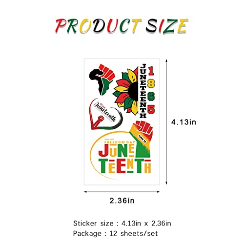 50 Pieces Juneteenth Decorations Temporary Tattoos For Kids Adults, June 19 1865 African American Emancipation Black History Month Independence Day Freedom Tattoo Stickers Decals #TOP3