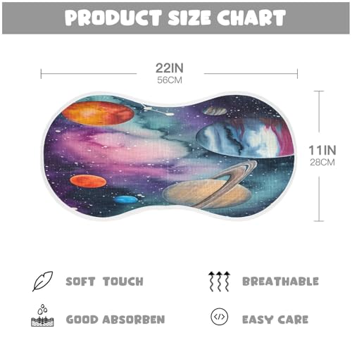 J JOYSAY Planet Starry Night Baby Burp Cloths for Boys Girls Large 22''x11'' Cotton 4 Layer Cloth Baby Essentials for Boy Baby one sizex12