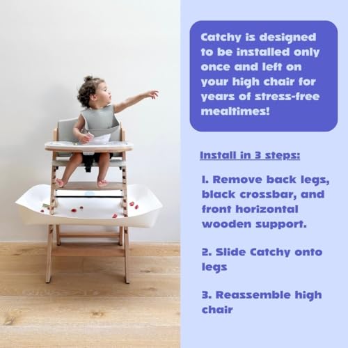 Image of CATCHY - Food Catcher - Compatible with Abiie Beyond Junior High Chair + 12 Other High Chairs - Highchair Sold Separately - Baby & Toddler Food & Mess Catcher - Under High Chair Accessory | High Chair Food Catcher - High Chair Sold Separately - Baby & Toddler Food & Mess Catcher - Under High Chair Accessory