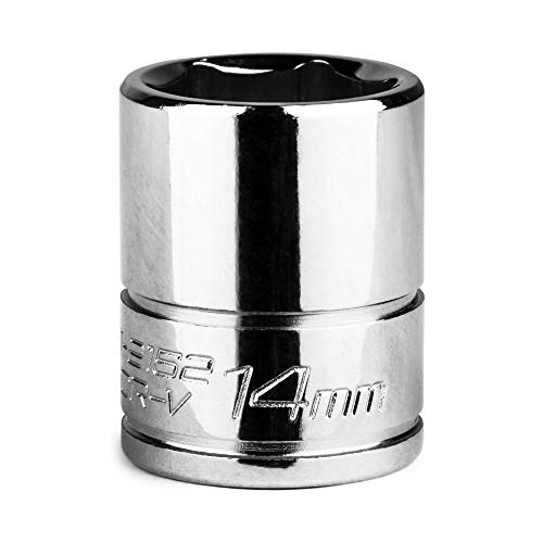 Capri Tools 14 Mm Shallow Socket, 1/4-Inch Drive, 6-Point, Metric #TOP15