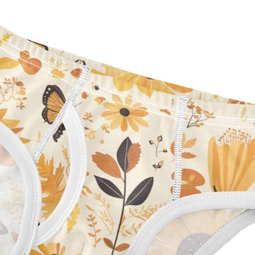 KLL Autumn Sunflowers and Butterflies Toddler Boys' Comfort Nighttime Underwear Breathable Children Panties4