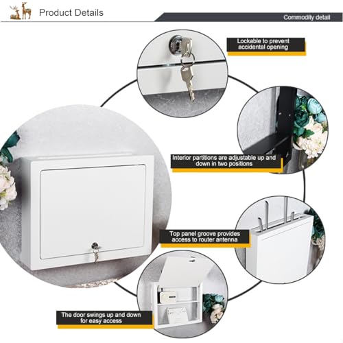 Caja de almacenamiento WLAN de doble nivel con estante ajustable 4