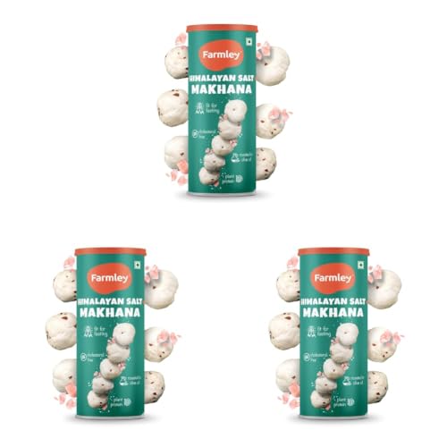 Image of Farmley Himalayan Salted Roasted and Flavoured Makhana | Healthy & Crunchy Snack | Cholesterol Free | Gluten Free | Rich In Protein & Calcium | Roasted In Olive Oil - 77g Jar (Pack of 3)