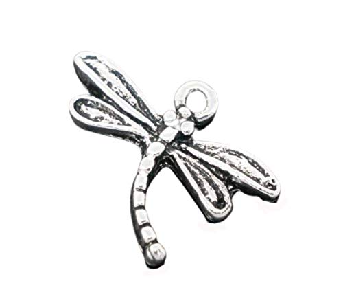 PEPPERLONELY Brand 50PC Antiqued Silver Dragonfly Charm Pendants 15x17mm