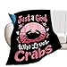Just A Girl Who Love Crabs Blanket Crabs Decor Throw Blanket Gifts for Girls Boys Super Warm Soft Plush Lightweight Fleece Flannel Blanket Winter Couch Bedding Blanket for Kids Adults Women 50