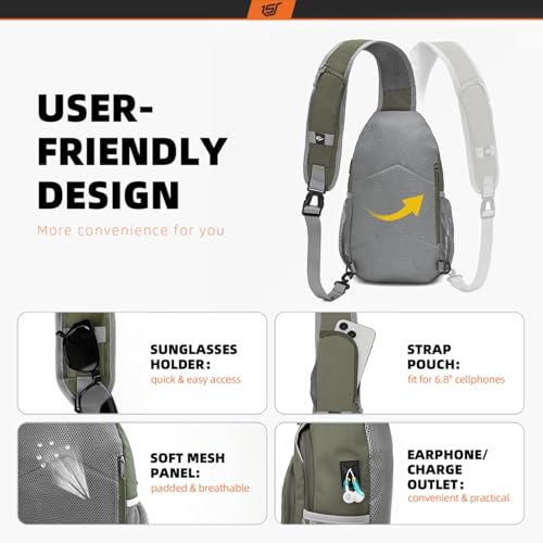 Image of SKYSPER Sling Bag RFID Crossbody Sling Backpack Cross Body Shoulder Bag Travel Hiking Daypack for Women Men(Light Taupe)