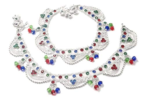 IFH Beauty Indian Bollywood Silver Tone Ankle Bracelet Payal Anklet Women Barefoot Jewelry