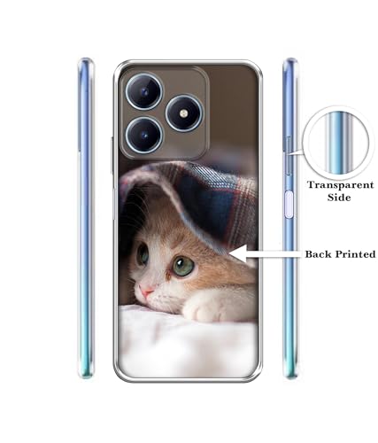 Image of Casotec Sleepy Kitten Design Printed Silicon Soft TPU Back Case Cover for Realme C63 4G / Narzo N63 4G
