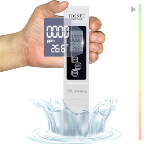 Medidor de calidad del agua 3 en 1, medidor TDS+EC + temperatura. Con pantalla LCD y alta precisión. Válido para medir el agua del grifo, agua embotellada, piscinas, acuarios, aguas para jardinería.