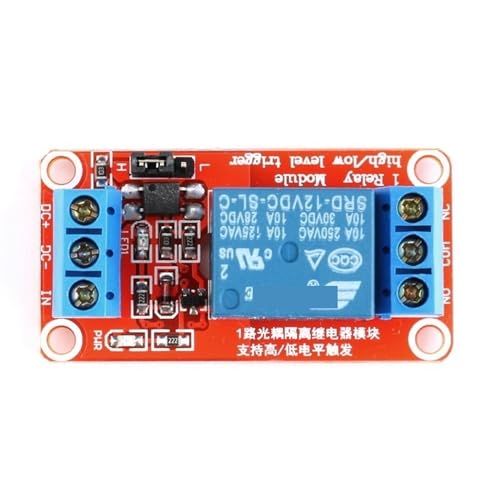 Placa escudo de relé 12V y 1 canal con soporte y aislamiento térmico 4