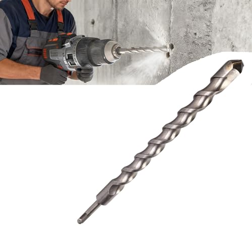 1 Rotary Hammer Drill Bit 13.78 (350mm) Drill Bit Kit Cross-Type Double Thread Carbide Material Suitable for Concrete Brick Cement Walls Stone Hammer Drill Bits for Concrete