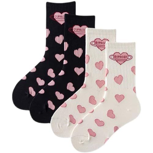 YYaaloa Women Above Ankle Crew Socks Soft Cotton Heart style Casual Calf Workout Socks