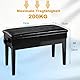Clevich Klavierhocker Höhenverstellbar 48-58CM, Pianobank mit Stauraum 73 * 35 * 48cm, Klavierbank mit PU Lederkissen, Klavierstuhl Heavy Duty, Tastatur Piano Bench bis 200KG Belastbar, Schwarz