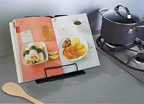 Foldable Desk Book Stand for Reading, Standing Watching Tray and Page Paper Rest Adjustable Holder Document, Cookbook, Textbooks, Tablet, Music Books Metal Stand for Office Home Kitchen Student
