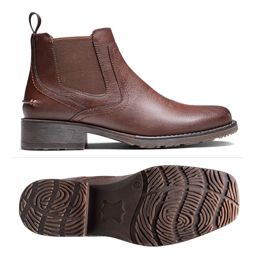 Image of Jousen Chelsea Boots Men Square Toe Ankle Mens Dress Boots Casual Slip On Boots for Men