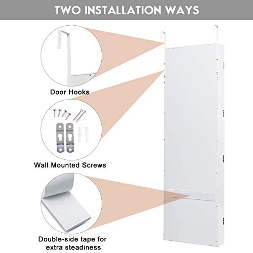 Giantex HW54410 Wall Door Mounted Jewelry Armoire Cabinet With Full-Length Mirror thumb #4
