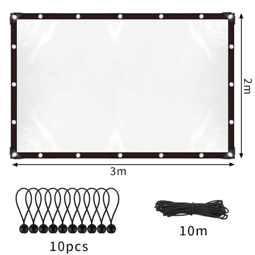 Jiahuade Tarpaulin Waterproof Transparent,Waterproof Transparent PVC with Eyelets,Transparent Eyelets,Durable Canopies,Waterproof Film Garden - Image 2